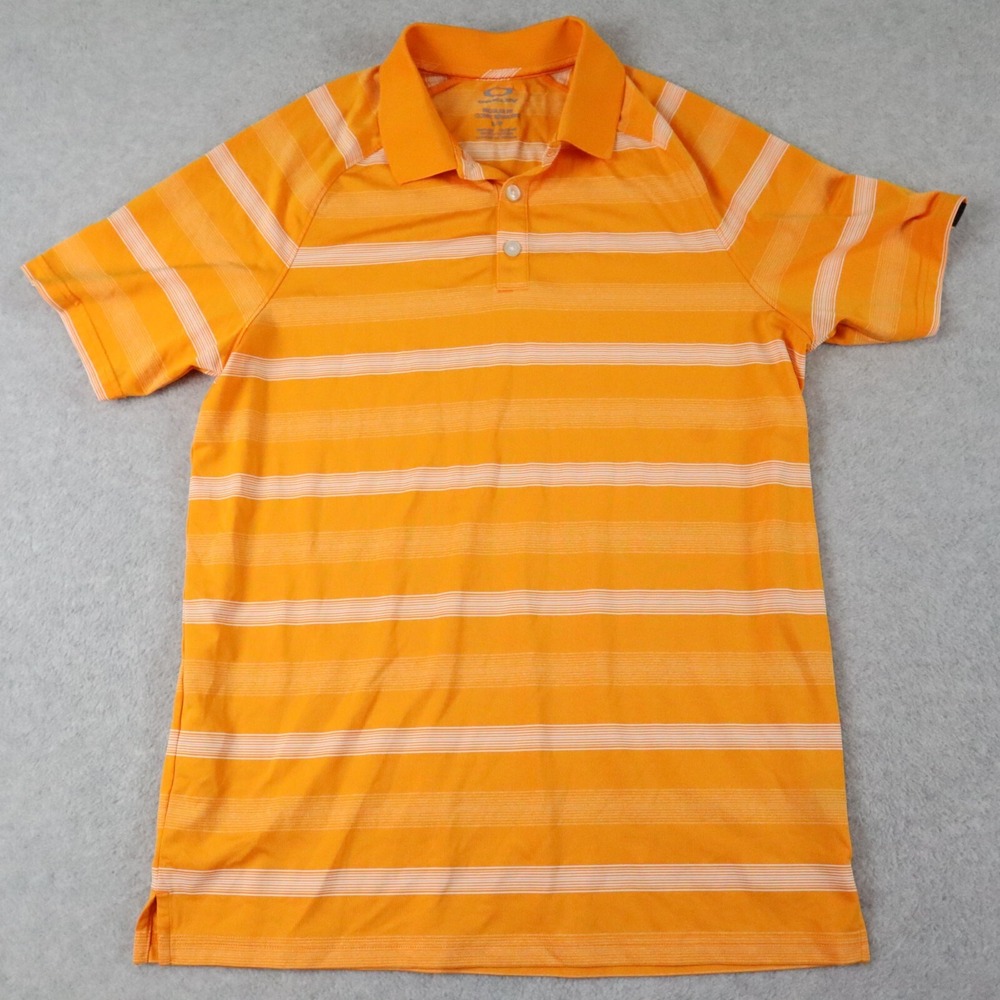 Oakley‎ Polo Shirt Mens Small Hydrolix Regular Fit Golf Striped Short Sleeve